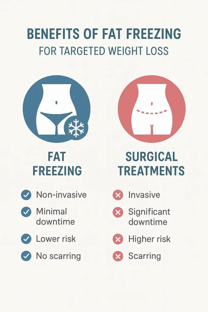 graphic showing the benefits of fat freezing Ruislip Manor